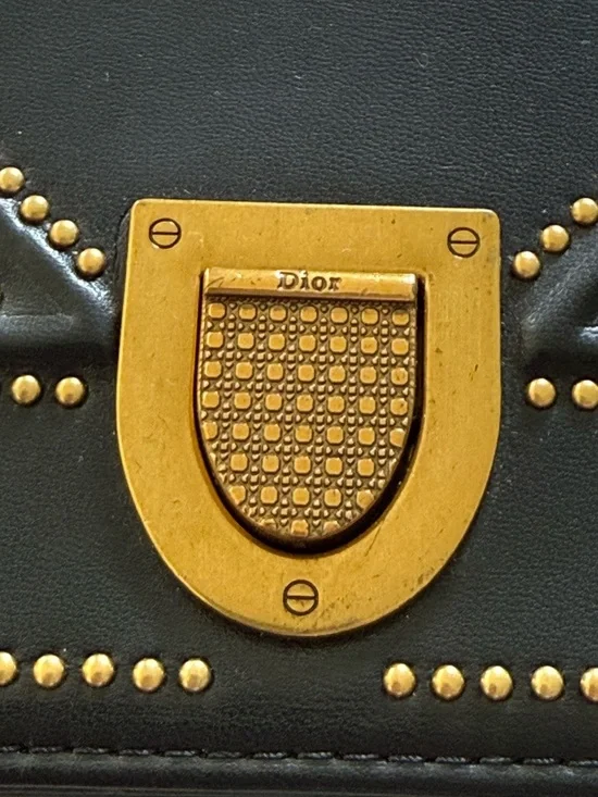 Lambskin Studded Medium Diorama Flap Bag Black Gently Worn - Picture 2 of 16